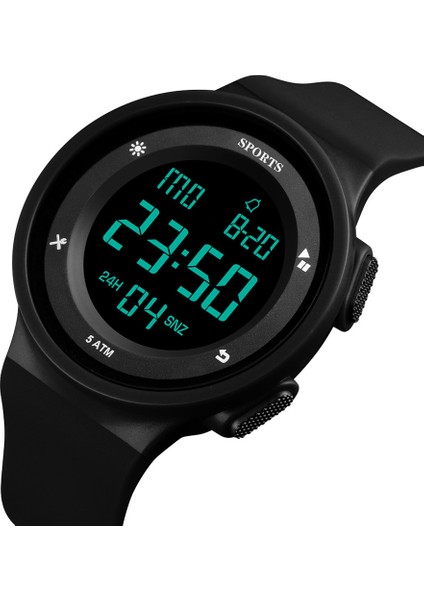 Siyah Erkek Spor Saat Çok Fonksiyonlu Askeri Spor Saat Su Geçirmez Aydınlık LED Dijital Çocuk Izle Büyük Kadran Öğrenci Elektronik Saat (Yurt Dışından)