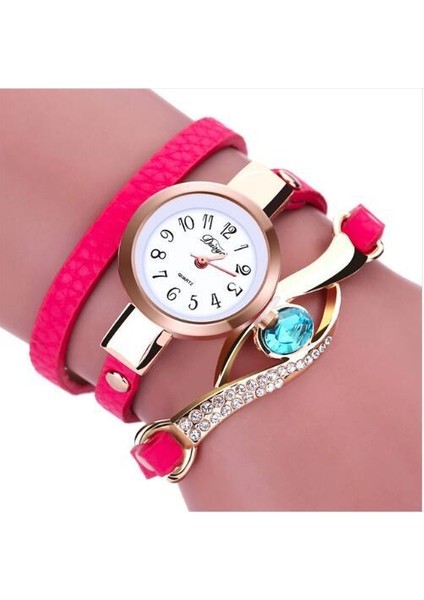 Gül Kırmızı Yeni Moda Kadın Saatler Göz Taş Lüks Saatler Kadınlar Altın Bilezik Izle Kadın Kuvars Saatı Reloj Mujer 2018 Saat (Yurt Dışından)