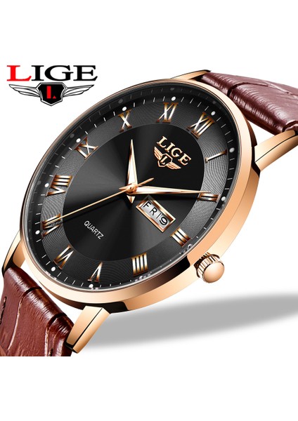 Tüm Siyah Erkekler Saatler Lıge Üst Marka Lüks Ultra Ince Saatler Su Geçirmez Tarih Saat Erkek Kuvars Izle Adam Bilek Saatler Relogio Masculino (Yurt Dışından) fiyatları