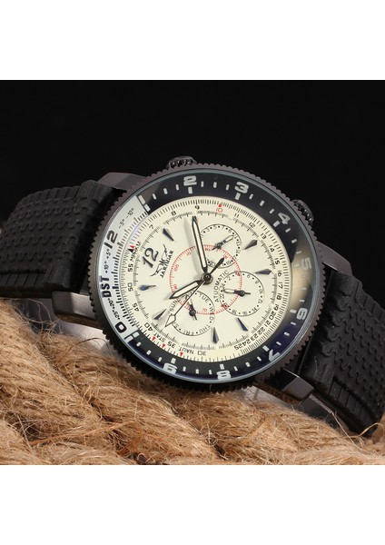 Beyaz Jaragar Erkek ve Kadın Saatleri Dairesel Desen Mekanik Saat Dişli Dairesel Tarih Kol Saati Mekanik Saat (Yurt Dışından) indirimleri