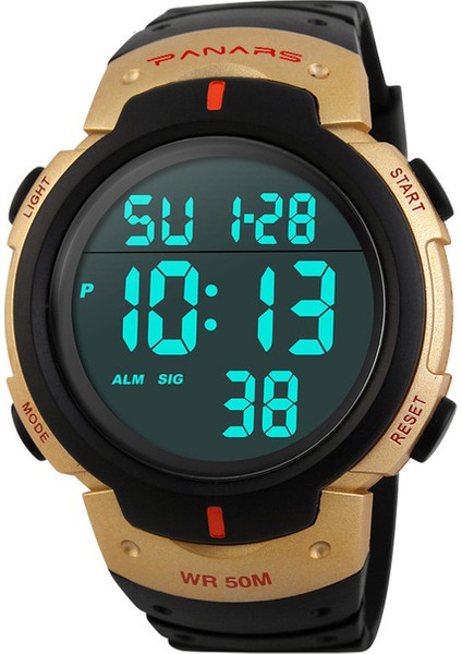 Yükseltme Altın Synoke Açık Spor Izle Erkekler Büyük Arama Çok Fonksiyonlu Dijital Saat Erkekler Için Su Geçirmez Saatler Çalar Saat Reloj Hombre 1251 (Yurt Dışından)
