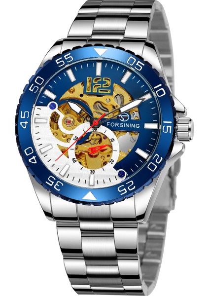 01 Forsınıng Mekanik Saat Basit Moda Stil Tırnak Ölçeği Mekanik Saat Dişli Yuvarlak Çelik Bant Izle Alaşım Izle (Yurt Dışından) modelleri