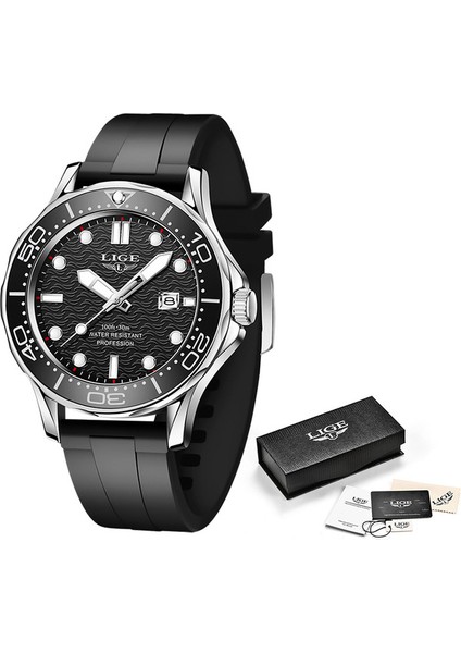 Gümüş Siyah 2021 Lıge Yeni Su Geçirmez Izle Erkekler Üst Marka Lüks Paslanmaz Çelik Erkek Izle Moda Rahat Spor Erkekler Kuvars Tarihi Kol Saatleri (Yurt Dışından)