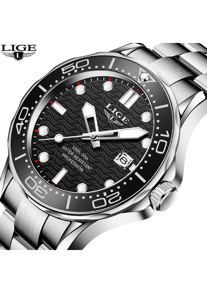 Gümüş Siyah 2021 Lıge Yeni Su Geçirmez Izle Erkekler Üst Marka Lüks Paslanmaz Çelik Erkek Izle Moda Rahat Spor Erkekler Kuvars Tarihi Kol Saatleri (Yurt Dışından) indirimleri