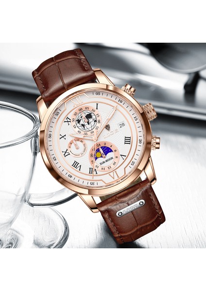Gümüş Balck Lıge Izle Erkekler Için Iş Rahat Erkek Saatler Üst Marka Lüks Kol Saati Adam Kuvars Chronograph Su Geçirmez Saatler Saat Yeni (Yurt Dışından)