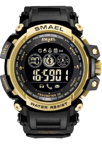 Siyah Glod Smael Erkekler Elektronik Saat Açık Spor Su Geçirmez Dijital Durdurma Saatler Chronograph Hafta Ekran Otomatik Tarih Alarmı Erkek Saat (Yurt Dışından)