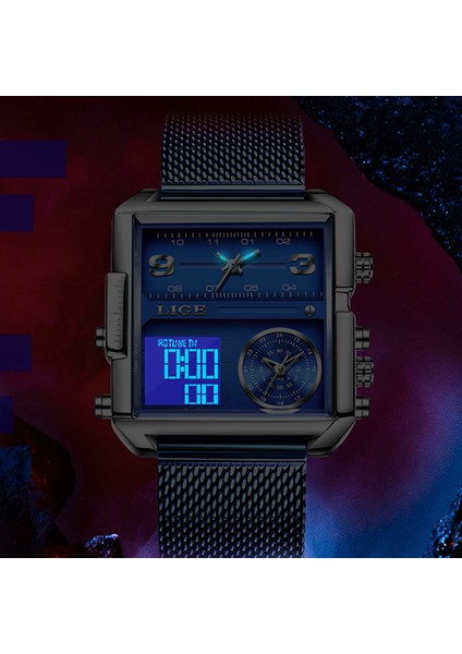 Gümüş Siyah Lıge 2022 Yeni Dijital Spor Saatler En Lüks Marka Kuvars Kol Saati Moda Kare Su Geçirmez Elektronik Dijital Saat Reloj (Yurt Dışından)