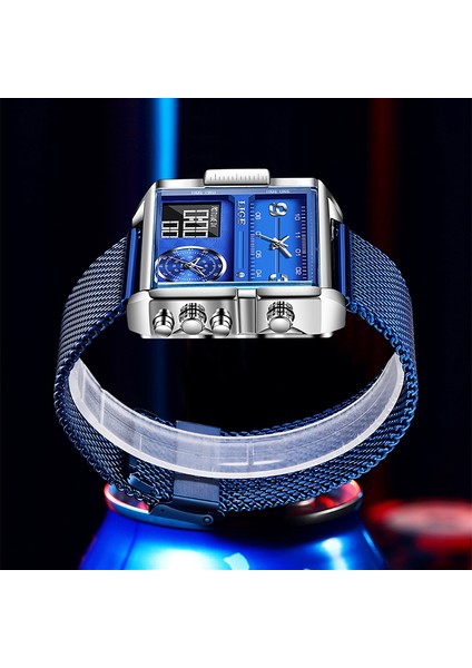 Gümüş Siyah Lıge 2022 Yeni Dijital Spor Saatler En Lüks Marka Kuvars Kol Saati Moda Kare Su Geçirmez Elektronik Dijital Saat Reloj (Yurt Dışından)