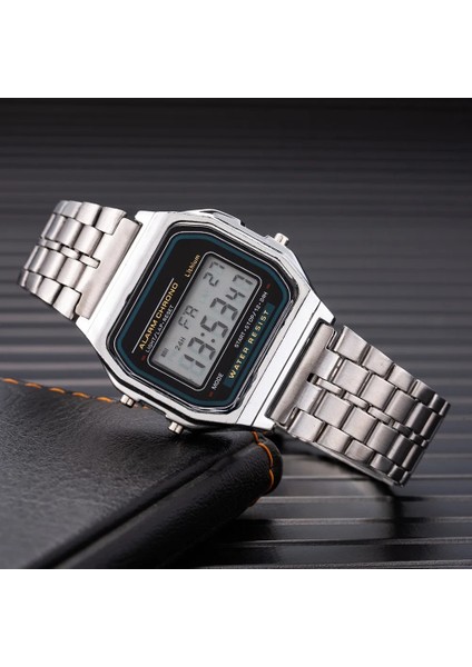 Altın Moda Dijital Erkek Saatler Lüks Paslanmaz Çelik Bağlantı Bilezik Kol Saati Bandı Iş Elektronik Erkek Saat Reloj Hombre (Yurt Dışından)