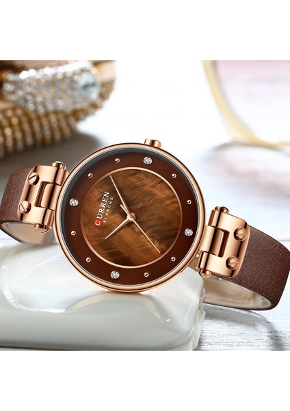 Stil 2 Moda Lüks Izle Kadın Deri Bayan Elbise Kuvars Kadın Saat Su Geçirmez Izle Bilezik Izle Relojes (Yurt Dışından)