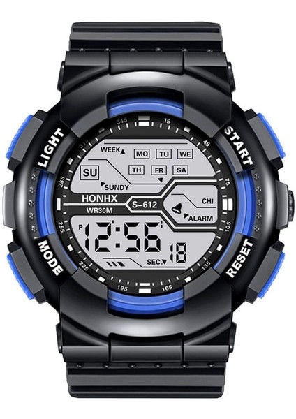B-Blackdarkblue Yıkaze Çok Fonksiyonlu Erkek Spor Saat LED Dijital Saat Büyük Kadran Su Geçirmez Aydınlık Erkek Spor Saat Elektronik Saatler (Yurt Dışından)
