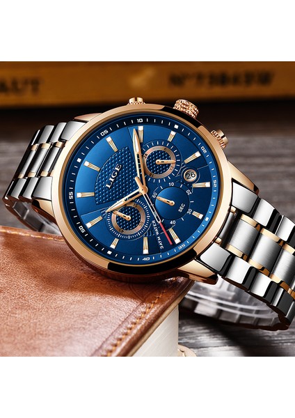 Tamamen Siyah S Yeni Saatler Chronograph Orijinal Marka Erkekler Için Saat Lüks Spor Su Geçirmez Kuvars Saat Paslanmaz Çelik Otomatik Tarih Reloj Hombre (Yurt Dışından) modelleri