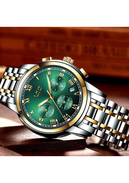 Altın Siyah L Lıge Moda Iş Kuvars Erkekler Izle Üst Marka Lüks Erkekler Için Izle Rahat Spor Paslanmaz Çelik Su Geçirmez Adam Kol Saati + Kutu (Yurt Dışından) indirimleri