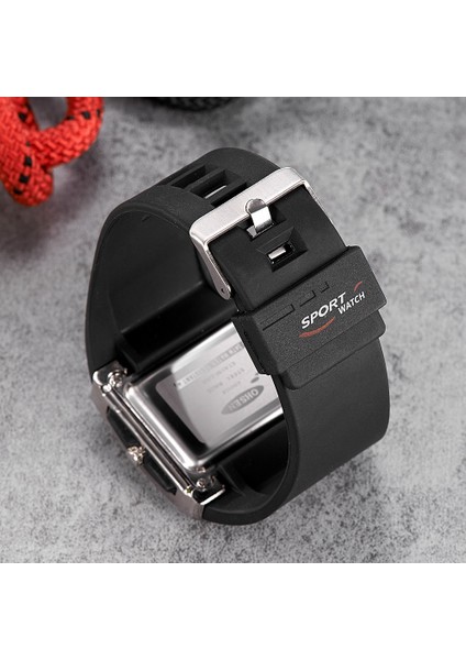 Siyah Beyaz Üst Satış Ohsen Dijital Kuvars Moda Siyah Erkek Kol Saati 30 M Su Geçirmez Lastik Bant LCD Spor Erkek Hediye Saatler Orologio Uomo (Yurt Dışından) fiyatları