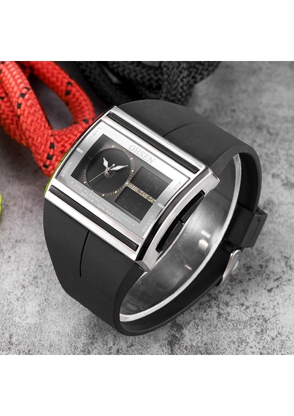 Siyah Beyaz Üst Satış Ohsen Dijital Kuvars Moda Siyah Erkek Kol Saati 30 M Su Geçirmez Lastik Bant LCD Spor Erkek Hediye Saatler Orologio Uomo (Yurt Dışından) modelleri