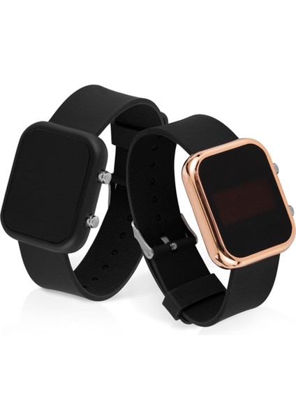 Siyah Gül Altın Moda Rahat Spor Erkek Saati LED Dijital Saatler Elektronik Bilek Erkekler Kadınlar Için Saatler Kare Saat Relogio Masculino (Yurt Dışından) fiyatları