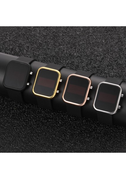 Siyah Gül Altın Moda Rahat Spor Erkek Saati LED Dijital Saatler Elektronik Bilek Erkekler Kadınlar Için Saatler Kare Saat Relogio Masculino (Yurt Dışından) indirimleri