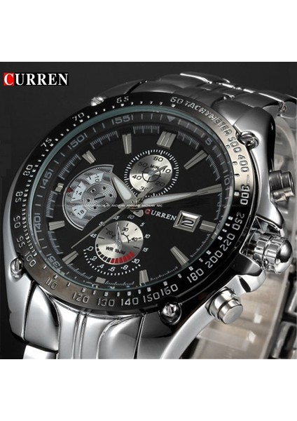 Siyah Beyaz Relogio Masculino Sıcak Curren Marka Tam Çelik Spor Izle Erkekler Lüks Marka Kuvars Askeri Spor Saatler Erkek Kol Saati 8083 (Yurt Dışından) fiyatları