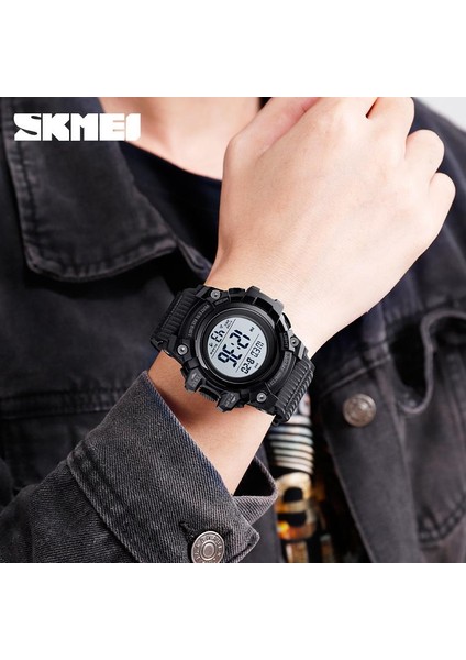Siyah Mavi Skmeı Erkek Spor Saatler Su Geçirmez 5bar Fonksiyonel Moda Kronograf Alarm Elektronik Saat Tarih Kamuflaj Izle 1552 (Yurt Dışından)