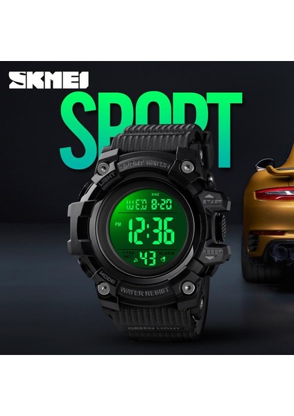 Siyah Mavi Skmeı Erkek Spor Saatler Su Geçirmez 5bar Fonksiyonel Moda Kronograf Alarm Elektronik Saat Tarih Kamuflaj Izle 1552 (Yurt Dışından)