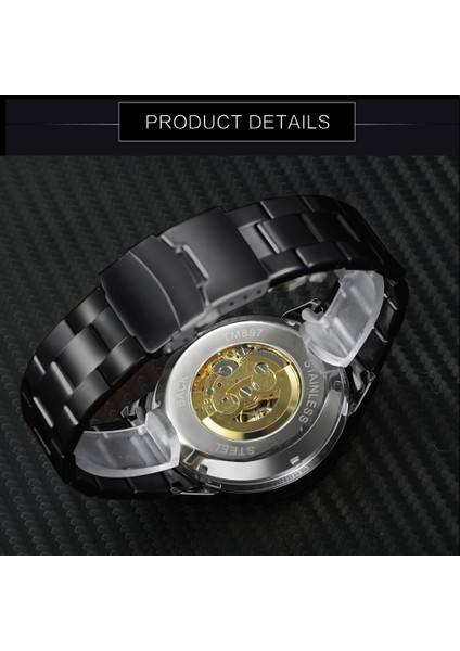 Altın Beyaz Kazanan Resmi Lüks Marka Otomatik Izle Siyah Paslanmaz Çelik Kayış Altın Saatler Erkekler Için Mekanik Kol Saati (Yurt Dışından) fırsatları