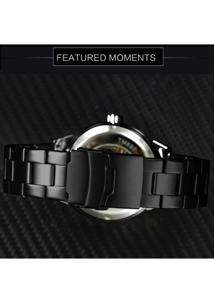 Altın Beyaz Kazanan Resmi Lüks Marka Otomatik Izle Siyah Paslanmaz Çelik Kayış Altın Saatler Erkekler Için Mekanik Kol Saati (Yurt Dışından) indirimleri