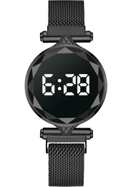 Pembe 2021 Yeni Moda Kadın Manyetik Kuvars Kol Saati Gül Altın LED Dijital Bilezik Izle Quartz Saat Hediye Reloj Mujer Montre (Yurt Dışından) modelleri