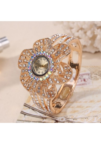 Gül Kırmızı Yeni Moda Kol Saati Kadın Çiçek Şekli Takı Bilezik Izle Kristal Bayanlar Kuvars Saat Relogio Feminino Bayan Kol Saati (Yurt Dışından) fiyatları