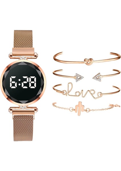 5 Adet Siyah 5 Adet/takım Lüks Kadın Bilezik Izle Bayanlar Altın Dijital LED Kuvars Kol Saati Kadın Spor Saat Kadın Relogio Feminino 2021 (Yurt Dışından) fiyatları