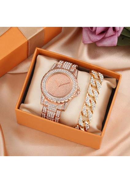 Izle Hediye Seti 06 Gül Altın Lüks Kristal Kadın Bilezik Saatler Hediye Seti Kadın Kuvars Saatı Moda Rahat Izle Montre Femme (Yurt Dışından) fırsatları