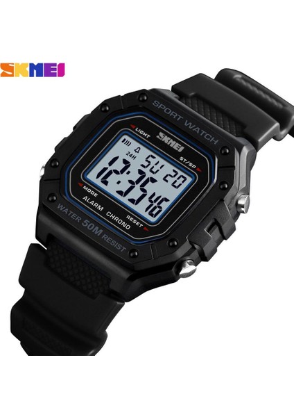 Siyah Beyaz Skmeı Açık Spor Izle Erkekler Dijital Saatler 5bar Su Geçirmez Çalar Saat Moda Askeri Erkekler Dijital Saat Montre Homme 1496 (Yurt Dışından)
