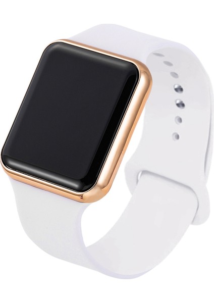 Beyaz Gül Altın Erkek Spor LED Dijital Saat Erkek Kadın Silikon Elektronik Kol Saati Askeri Saat Relogio Digital Masculino Montre Homme (Yurt Dışından)