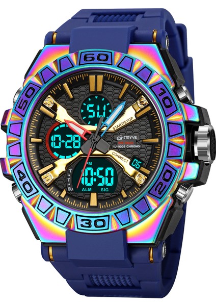 Gök Mavisi Yeni Stryve 8026 Spor Erkek Dijital Saatler Üst Marka Lüks Kuvars Izle Erkekler Su Geçirmez S Şok Saat Relogio Masculino (Yurt Dışından)