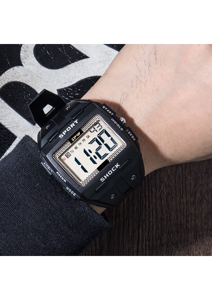 Gümüş 2 30 M Su Geçirmez Erkekler Spor Dijital Saatler Açık LED Elektronik Saat Erkekler Için Büyük Numara Arama Spor Kol Saati Dropshipping (Yurt Dışından) fırsatları