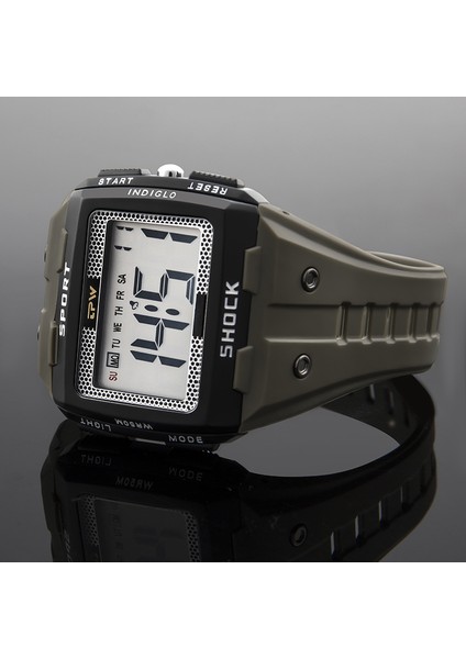 Gümüş 2 30 M Su Geçirmez Erkekler Spor Dijital Saatler Açık LED Elektronik Saat Erkekler Için Büyük Numara Arama Spor Kol Saati Dropshipping (Yurt Dışından) indirimleri