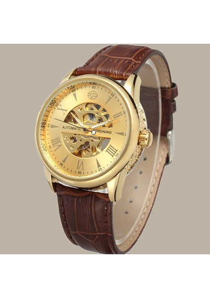 FSG8046HW Yeni Moda Lüks Marka Izle Erkekler Erkek Saat 3ATM Su Geçirmez Otomatik Mekanik Saatler Forsining Relogio Masculino (Yurt Dışından)