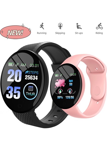 Siyah 1 Akıllı Izle Erkekler Kadınlar Için Çocuklar Macaron Renk Yuvarlak Dokunmatik Ekran Saati Spor Spor Izci Çağrı Itme Dijital Bilek Saatler (Yurt Dışından) fiyatları