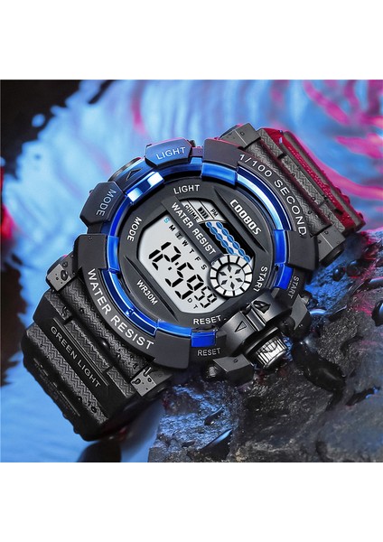 BLUE-1006 Aydınlık Spor Erkek Dijital Saatler Gelişmiş Silikon Kayış Bilek Saatleri LED Adam Ordu Askeri Saat Hodinky Relogio Masculino (Yurt Dışından) fırsatları