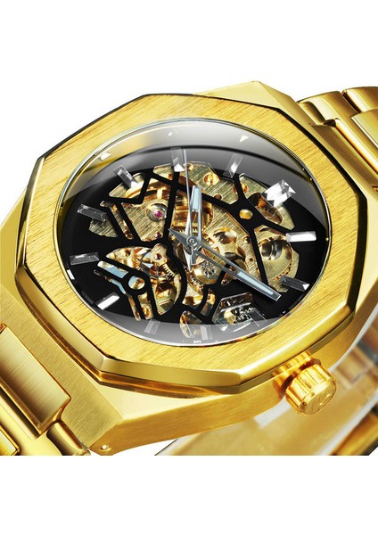Altın Sıyah Forsining Mekanik Erkek Saatler Moda Otomatik Erkek Saat Paslanmaz Çelik Iş Kentsel Izle Erkek Kol Saati Yeni (Yurt Dışından)