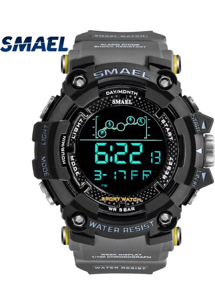 Kahkı Dijital Saat Yüzme 50 M Su Geçirmez Smael LED Saatler Dijital Zamanlama Hafta Ekran Çalar Saat 1802 Erkek Saatler Spor Relogio (Yurt Dışından) fırsatları