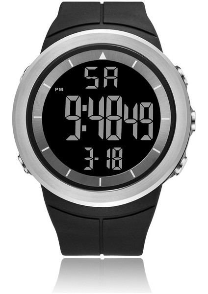 Beyaz Yeni Erkek Spor Saat 50 M Su Geçirmez Askeri LED Ekran Silikon Bilezik Erkekler Kol Saatleri Çok Fonksiyonlu Çalar Saat (Yurt Dışından)