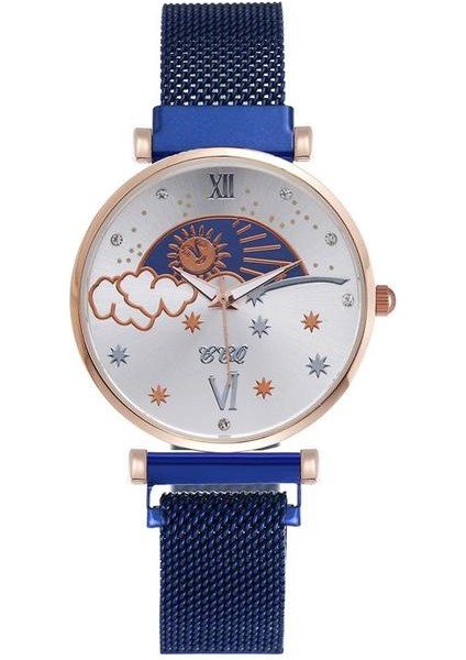 Mavi 2020 Kadın Saatler Hediye Bilezik Izle Gül Altın Mıknatıs Toka Yıldızlı Gökyüzü Aydınlık Bilezik Saatler Zegarek Damski Reloj Mujer (Yurt Dışından)