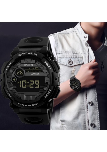 S Moda Erkekler Askeri Izle Spor Lüks Silikon Kayış Erkek Izle Su Geçirmez LED Işıklı Dijital Bilek Saatler Adam Için Hediye Yeni (Yurt Dışından)