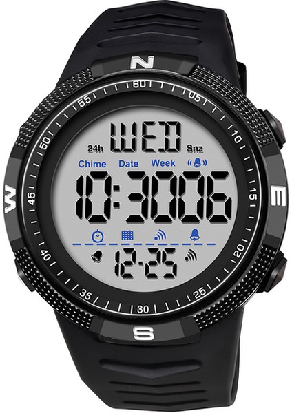 Siyah Beyaz Sanda 6014 Dijital Saat Erkekler 50 M Su Geçirmez Spor Saatler Ordu Askeri LED Işık Kronometre Saat Elektronik Reloj Hombre (Yurt Dışından)