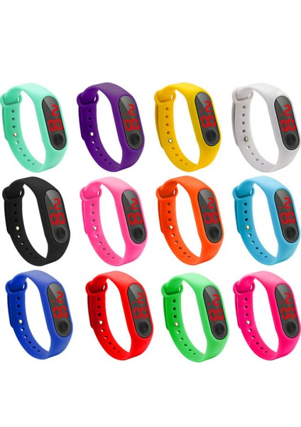 Nane Yeşili Kırmızı LED Kadın Izle El Yüzük Izle Spor Moda Elektronik Saat Reloj Deportivo Para Mujer Dropshipping 2020 Erkek Saatler (Yurt Dışından) modelleri