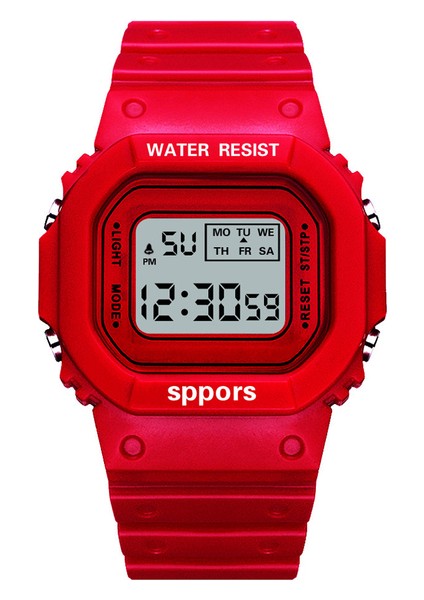 07 Kırmızı Lüks Erkekler LED Su Geçirmez Kol Saati Analog Dijital Askeri Spor Otomatik Aydınlık Saat Erkek Mekanik Saat (Yurt Dışından)