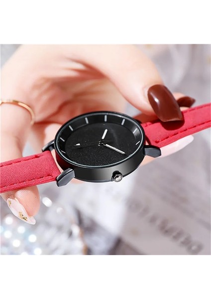 Siyah Kadın Saatler Aydınlık Deri Bilezik Izle Kuvars Izle Zarif Kadın Kol Saatleri Bayanlar Moda Montre Femme Reloj Mujer (Yurt Dışından) fırsatları