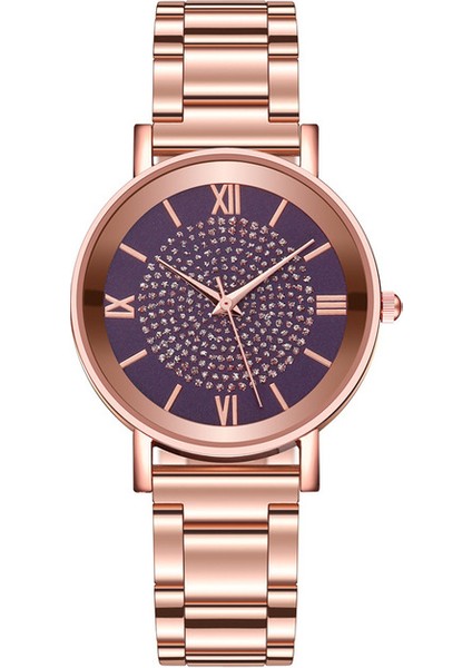Mor 2020 Lüks Rhinestones Kadın Saatler Gül Altın Bayanlar Bilek Saatleri Kadın Bilezik Izle Kadın Saat Relogio Feminino (Yurt Dışından)