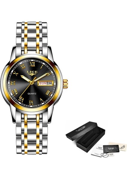Lıge 2020 Yeni Altın Izle Kadın Saatler Bayanlar Yaratıcı Çelik Kadın Bilezik Saatler Kadın Su Geçirmez Saat Relogio Feminino (Yurt Dışından)