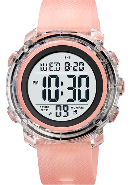 Pembe Skmeı Adam Için Yeni Stil Dijital Saat Moda Kadın Saatler Açık Geri Sayım LED Işık Elektronik Hareketi Orijinal Kol Saati (Yurt Dışından)